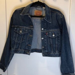 LEVI’S denim cropped trucker jacket